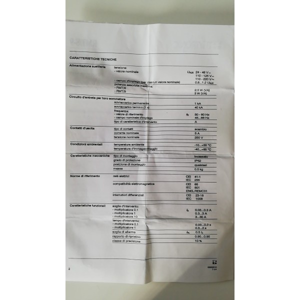 Relé diferencial rmt//9 24-48vdc